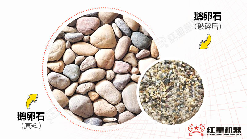 鵝卵石粉碎后成建筑石子，市場(chǎng)需求大